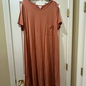 Dilator Casual Pocket Maxi Dress in Rust